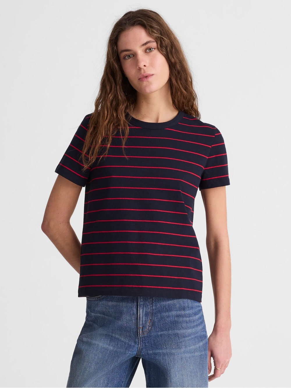 Madewell The Perfect Crewneck Tee in Allday Jersey L
